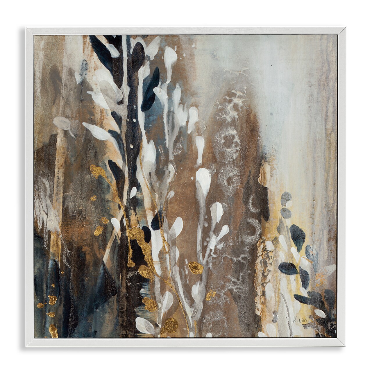 Stupell Industries Abstract Cascading Plants Framed Giclee Art